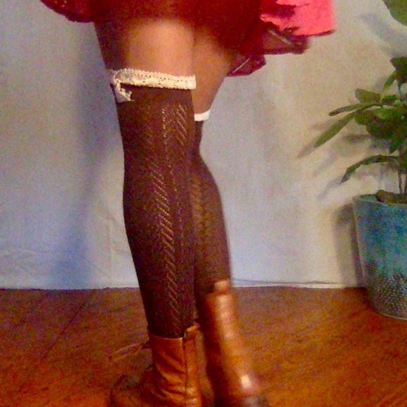 Vintage Kawaii Brown Knee Socks - Picture 3 of 3